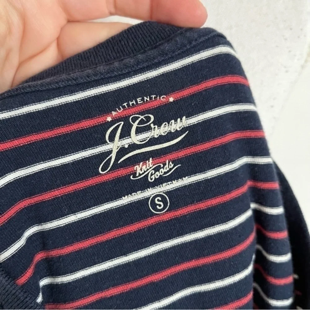 J. Crew • Men’s Red White Blue Striped Pocket Tee Shirt